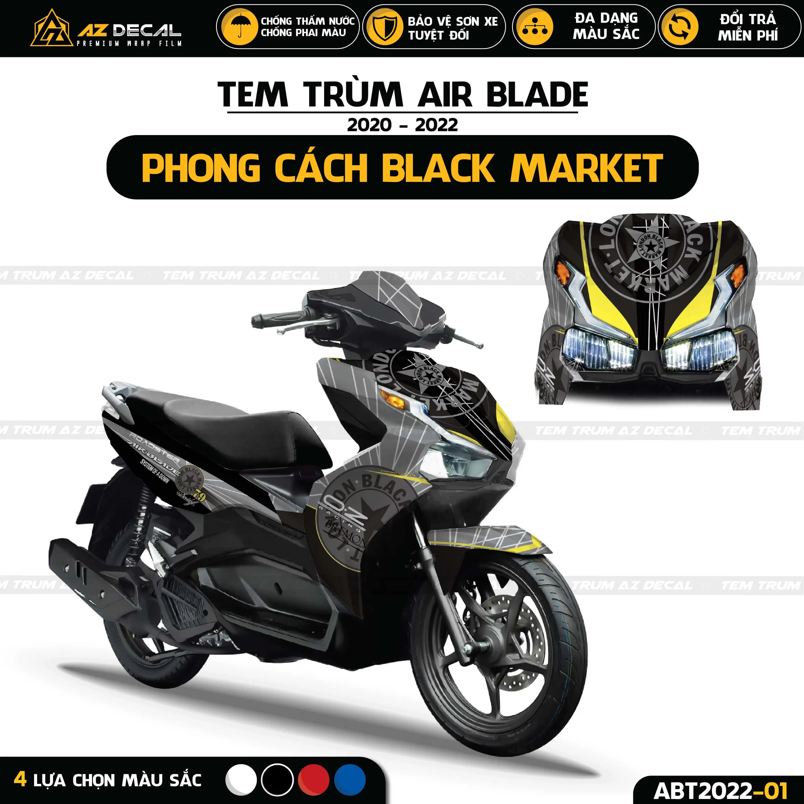 Tem Xe Air Blade | AB01 | Mẫu Hoa